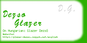 dezso glazer business card