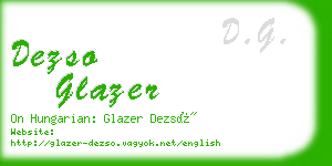 dezso glazer business card